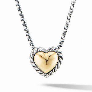 David Yurman Cable Collectibles Cookie Classic Heart Necklace in Sterling Silve